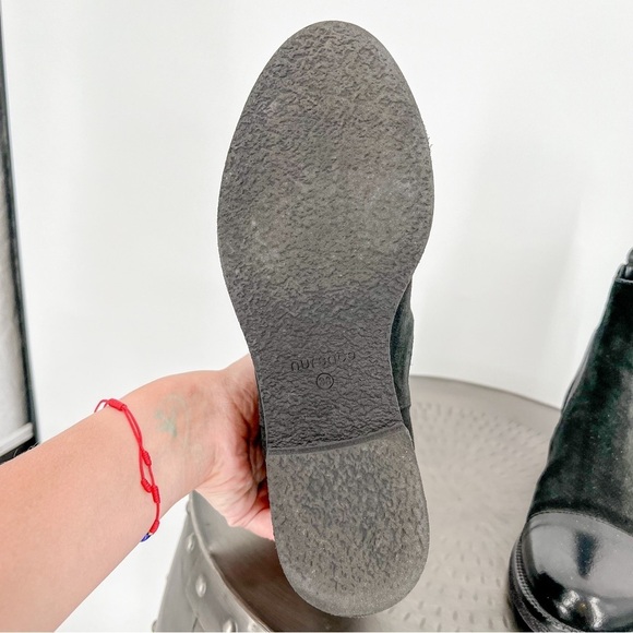 Black Nursace Suede Booties - Picture 5 of 9